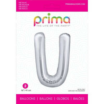 Party City (Air-Filled) 16 U Foil Balloon, Silver, 2/Pack (AM60050282-18)