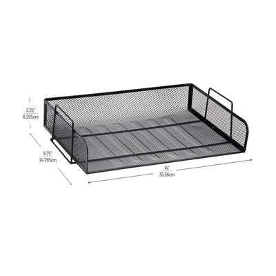 Mind Reader Metal Side Loading Stackable Letter Tray, Letter Size, Black (DSTACK4-BLK)
