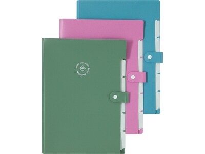 U Brands U-Eco Poly Expandable Folders, 6-Pocket, Letter Size, Assorted Colors, 3/Pack (6592U01-12)
