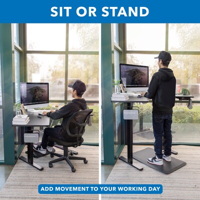 Mount-It! 47"W Electric L-Shaped Corner Adjustable Standing Desk, Black (MI-15003)