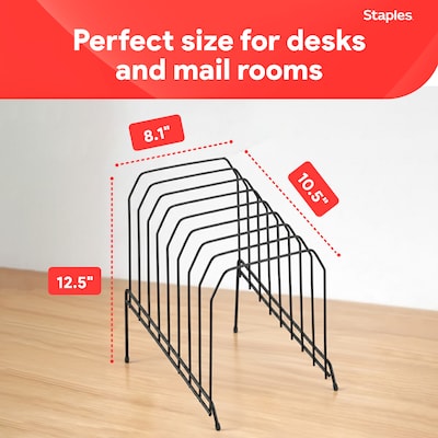 Staples Metal Incline Sorter, Black (10855)