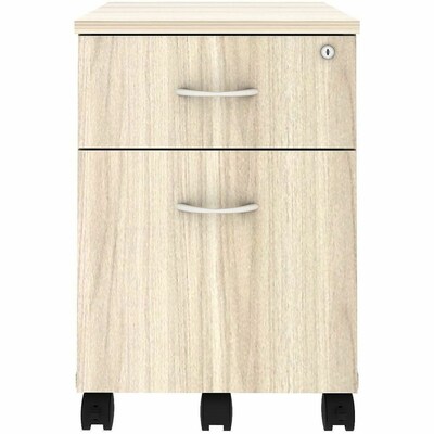 Lorell Essentials 2-Drawer Mobile Vertical Pedestal, Letter Size, Modern Elm (LLR66327)