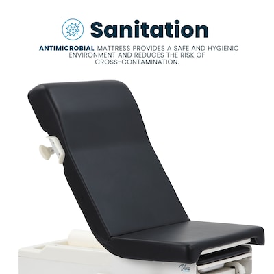 Viva Comfort Pointe Power Adjustable Exam Table with Stirrups, 450 lbs. Capacity, Black (ADI996-10-BLK-MK)
