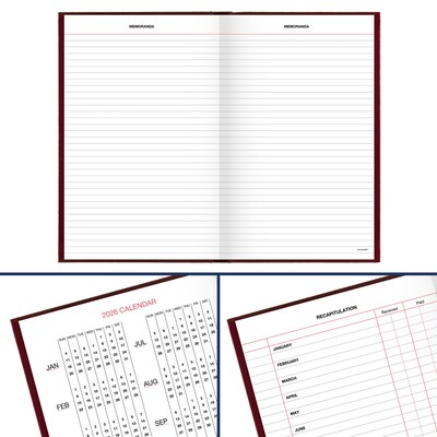 2026 AT-A-GLANCE Standard Hardcover Daily Diary, 7.75" x 12", Ruled, Red (SD376-13-26)