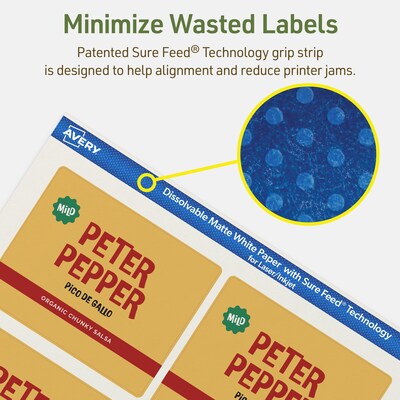 Avery Dissolvable Rectangle Multipurpose Labels, 3" x 3.75", Off-white, 150/Pack (94248)