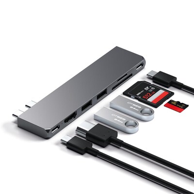 Satechi Pro Slim Multiport Hub for Laptops, Space Gray (ST-HUCPHSM)