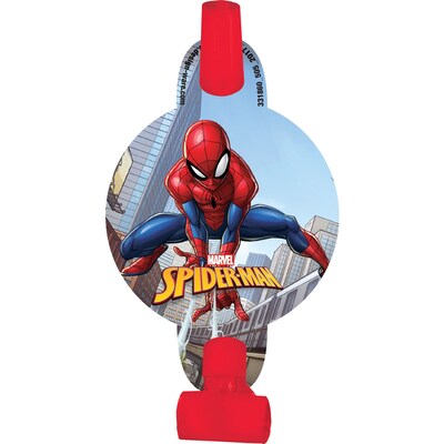 Party City Spider-Man Webbed Wonder Blowouts, Assorted Colors, 8/Pack (AM331860-NS)