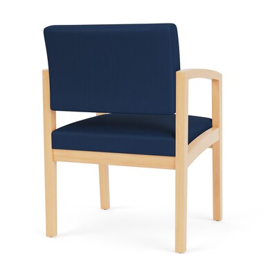Lesro Lenox Wood Vinyl Guest Chair, Patriot Plus Imperial Blue/Natural (LW1101.WNA-01PPIB)