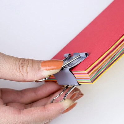 Officemate EZ Medium Binder Clips, 0.625" Capacity, Gray, 48 Clips/Pack (99550)