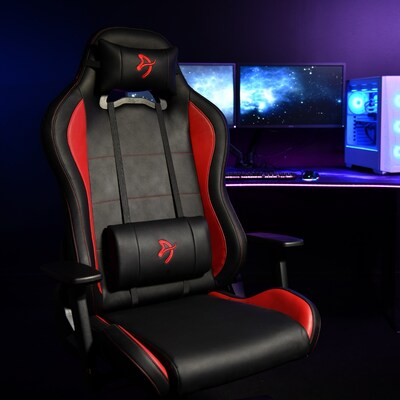 Arozzi Torretta SoftPU Faux Leather Ergonomic Racing Gaming Chair, Black/Red (TORRETTA-SPU-RED)
