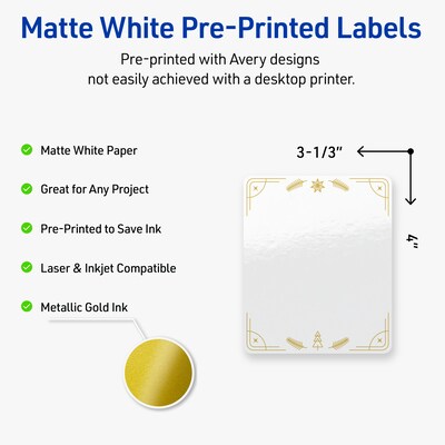 Avery Rectangle Multipurpose Labels, 4 x 3-1/3, White, 40/Pack (19479370632)