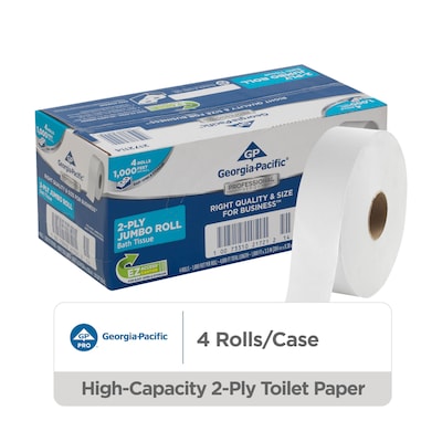 Georgia-Pacific Professional Series Jumbo Jr. Toilet Paper, 2-Ply, White, 1000 ft./Roll, 4 Rolls/Carton (2172114)