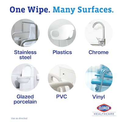 Clorox Healthcare VersaSure Cleaner Disinfectant Wipes Refill, 110 Wipes/Container (31761)