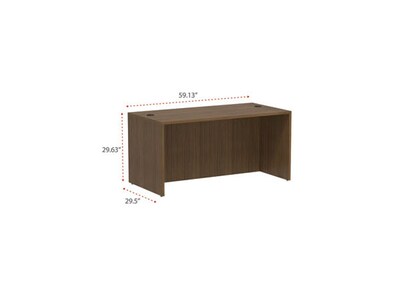 Alera Valencia Series 59" Straight Front Desk Shell, Modern Walnut (ALEVA216030WA)