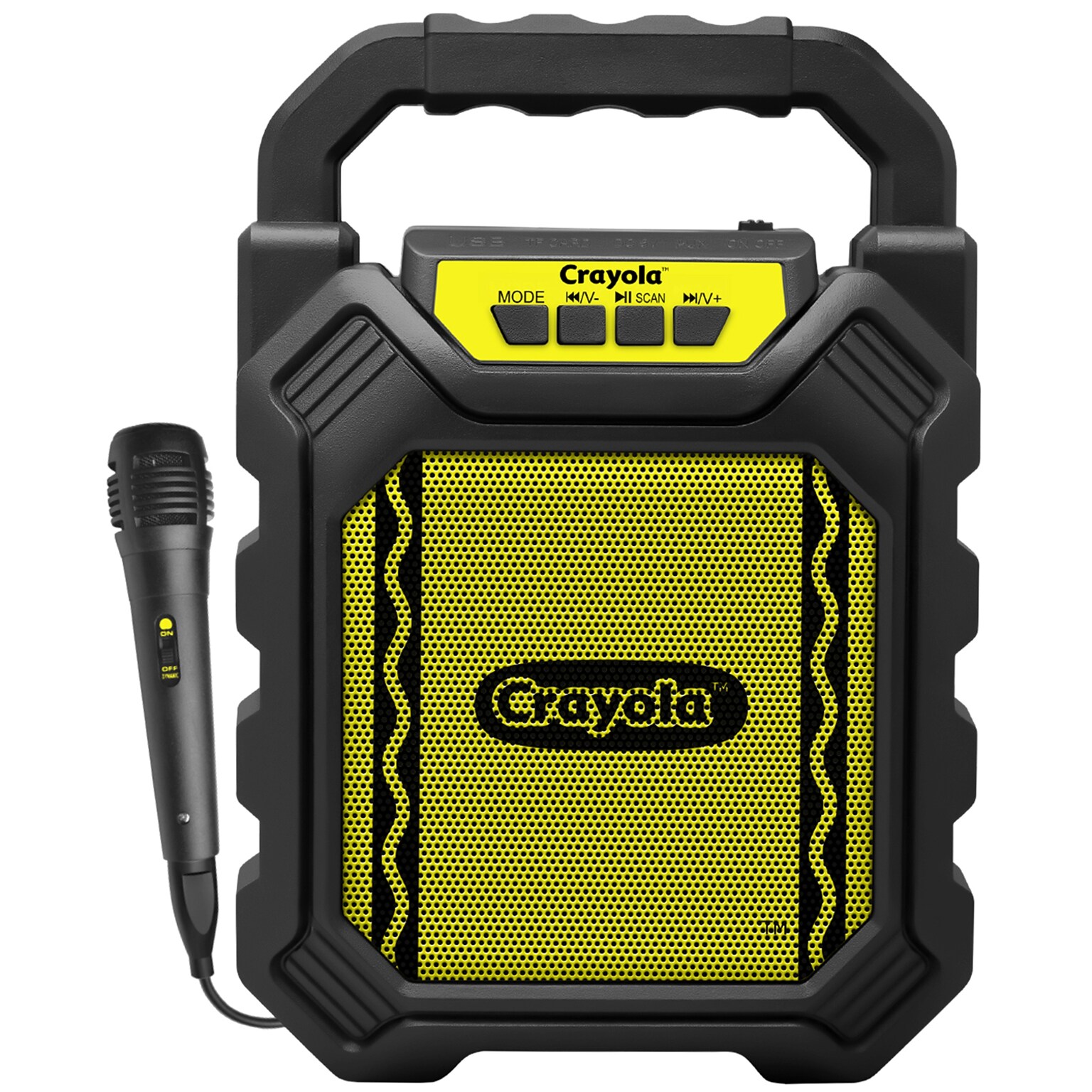 Crayola Portable Bluetooth Karaoke Speaker with FM Radio and Microphone, Black & Yellow (CBX210M)