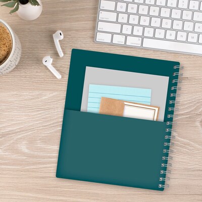 2027 Mead Essentials 7" x 8.75" Calendar Year Daily & Monthly Planner, Plastic Cover, Teal (CRD8304227)