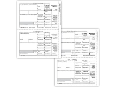 ComplyRight 1099-MISC 3-Part Tax Form Set with Recipient Copy Only, 50/Pack (6113)