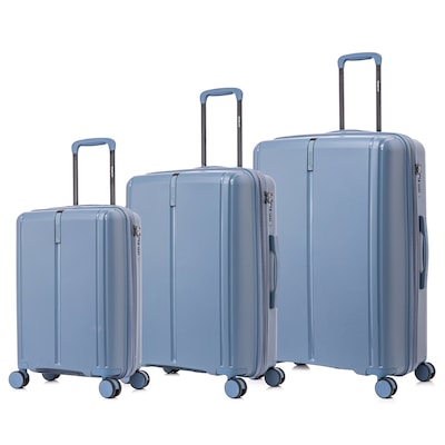 DUKAP Airley 3-Piece Hardside Spinner Luggage Set, TSA Checkpoint Friendly, Blue (DKAIRSML-BLU)