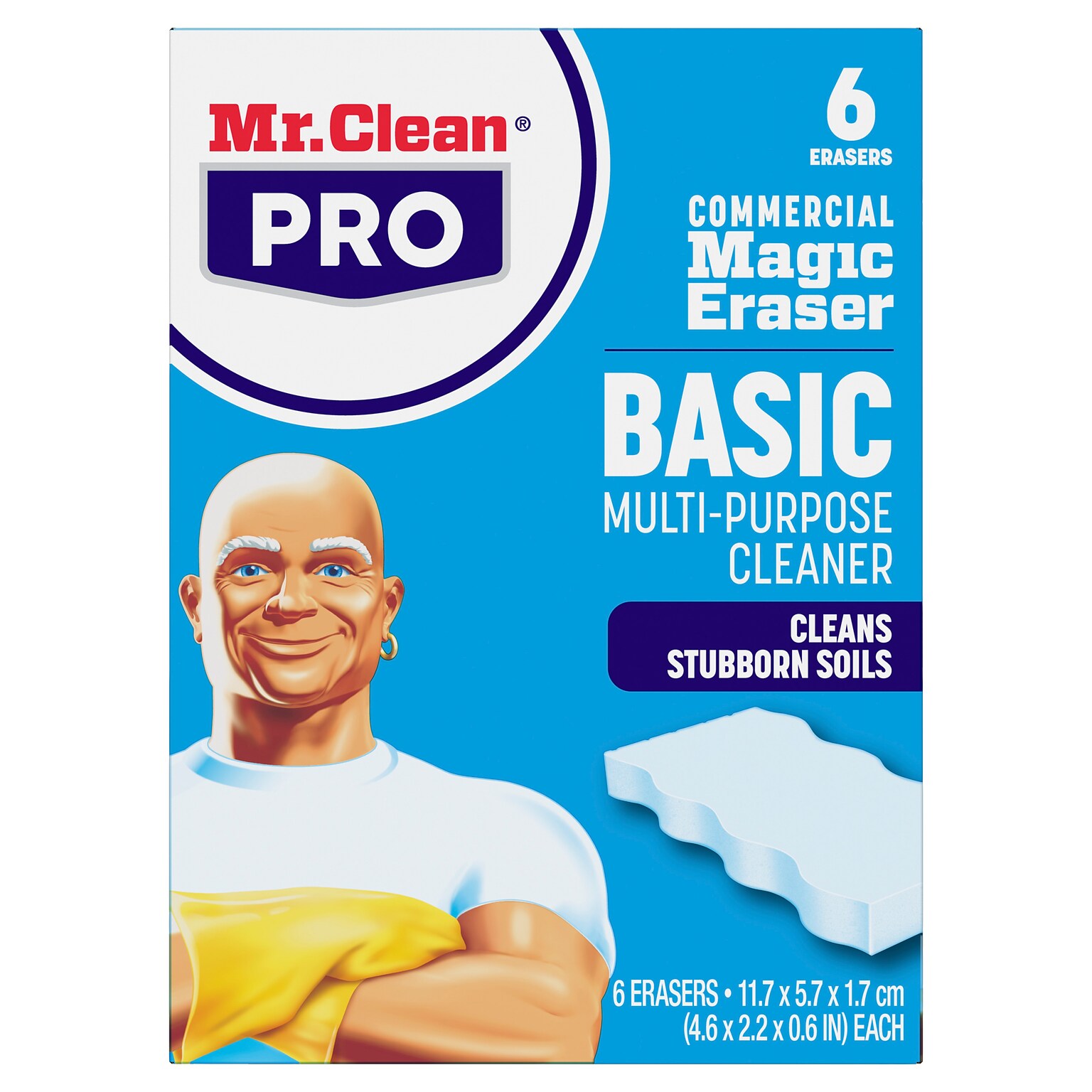 Mr. Clean PRO Commercial Magic Eraser Basic Multi-Purpose Cleaning Pads, White, 6 Pads/Box, 6 Boxes/Carton (79009)