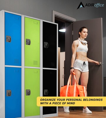 AdirOffice 72'' 2-Tier Green Storage Locker (629-202-GRN)