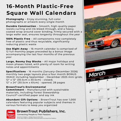 2026 BrownTrout Dodge Charger 12" x 12" Monthly Wall Calendar (9798330701773)