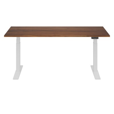 FlexiSpot E7 Commercial 72W Electric Rectangular Adjustable Standing Desk, Black Walnut/White (E7W