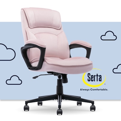 Serta Comfort Classic Ergonomic Velvet Fabric Swivel Executive Chair, Pink (CCHR10005C)