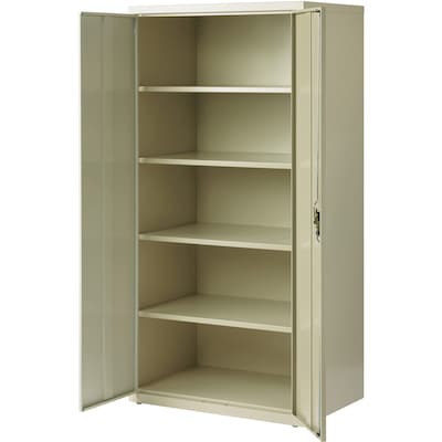 Lorell Fortress Series 72" Steel Storage Cabinet With 5-Shelves, Putty (LLR34412)