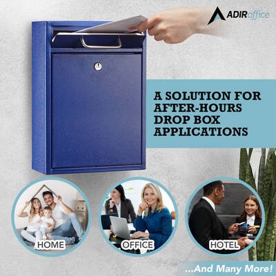 AdirOffice Indoor/Outdoor Mailbox, Blue (631-04-BLU)