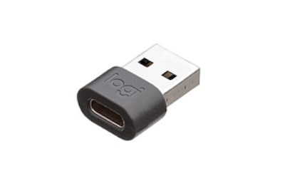 Logitech USB-A to USB-C Data Transfer Adapter, Female to Male, Black (989-000982)