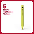 TRU RED™ Pocket Stick Highlighter with Grip, Chisel Tip, Yellow, 5/Pack (TR54578)