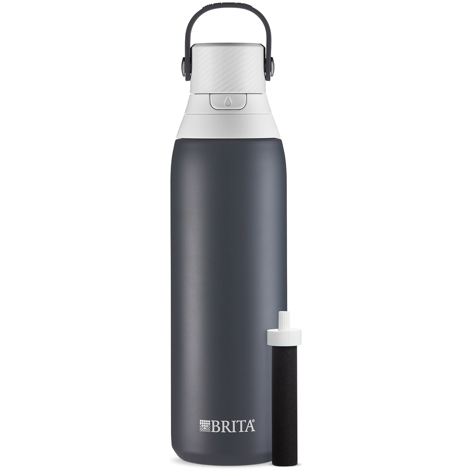 Brita Stainless Steel Filtered Water Bottle, 20 oz., Carbon (36447)