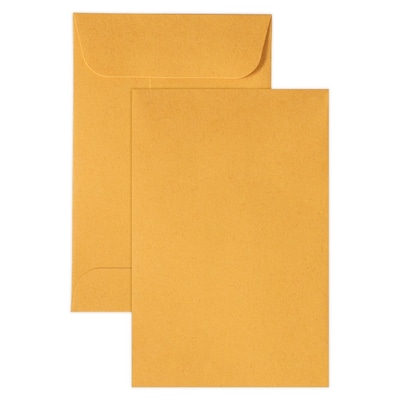 JAM Paper #4 Kraft Coin Envelope, 3" x 4 1/2", Brown Kraft, 100/Pack (356731206B)