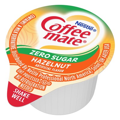 Coffee mate Zero Sugar Hazelnut Liquid Creamer, .375oz., 50/Box (NES98468)