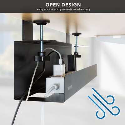 Mount-It! Clamp-on Under Desk Cable Management Tray, Holds up to 11 lbs., Matte Black (MI-7286BLK)
