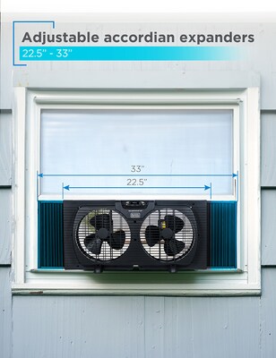 Black & Decker 9" Twin Window Fan, 2-Speed, Black (BFW9MB)