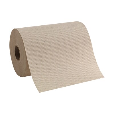 Pacific Blue Basic Recycled Hardwound Paper Towels, 1-ply, 580 ft./Roll, 12 Rolls/Carton (26401)