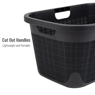 Mind Reader 10-Gallon Laundry Basket, Plastic, Black (40FABASK-BLK)