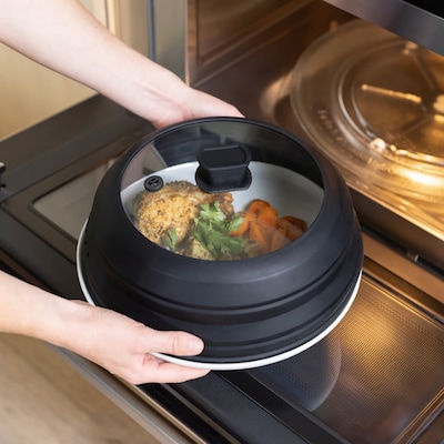 Better Houseware Tempered Glass & Silicone Microwave Food Containers, Black (BTH4710)