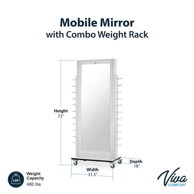 Viva Comfort Mobile Cuff Weight and Dumbbell Mirror Rack with Dumbbells, Gray (ME908-01-920-1102PK-MK)