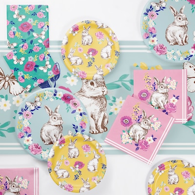 Say Hooray! Sights of Spring Bunny Disposable Easter Tableware Set, 49/Pack (DTC9648E2A)