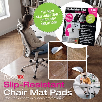 Floortex Slip-Resistant Chair Mat Pads, 45/Pack (NPPDFLAD0001)