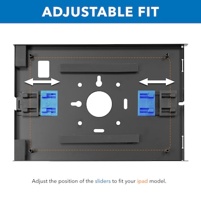 Mount-It! Adjustable Anti-Theft iPad Floor Stand, Matte Black/Silver (MI-3783_G10)