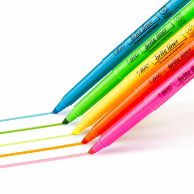 BIC Brite Liner Stick Highlighter, Chisel Tip, Blue, 12/Pack (BL11BE)