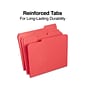 Staples® Reinforced File Folders, 1/3 Cut Tab, Letter Size, Red, 100/Box (TR508978)