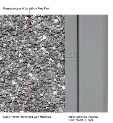 Global Industrial Stone Panel Trash Sand Urn, 2-1/2 Gallon Capacity, 10-1/4"W x 10-1/4"D x 24"H, Gray (238242GY)