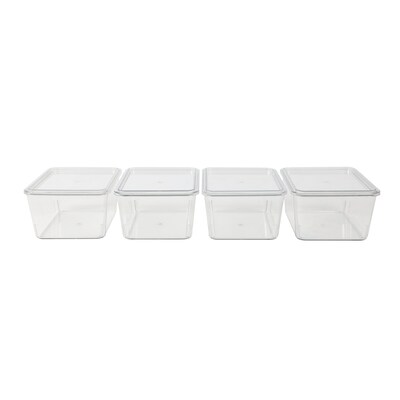 Martha Stewart Brody Stackable Plastic Storage Organizer, Clear, 4/Set (GSBAYM0164CLR)