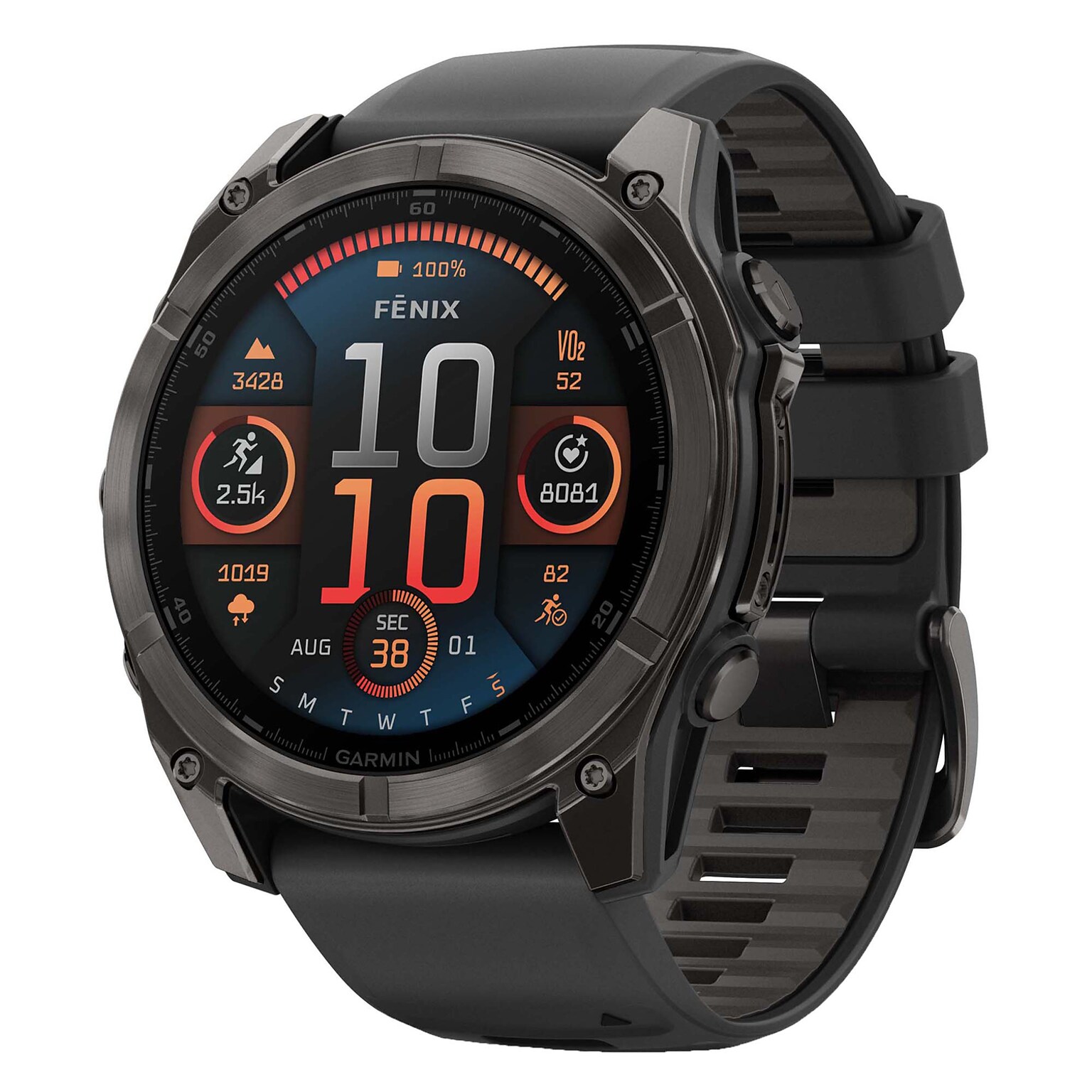 Garmin fenix 8 Smart Watch, 51-mm, Carbon Gray & Black (GRM0290520)