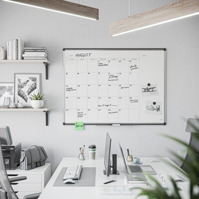 U Brands PINIT Steel Dry-Erase Whiteboard, Aluminum Frame, 4' x 3' (2903U00-01)