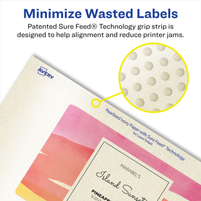 Avery Pearlized Ivory Rectangle Multipurpose Labels, 2.5" x 5", Ivory, 30/Pack (94246)